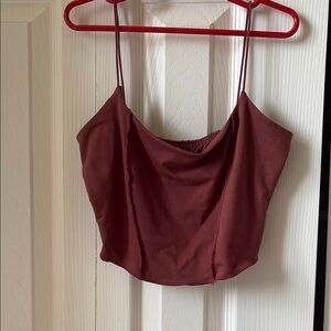 Maroon Windsor crop tank, small